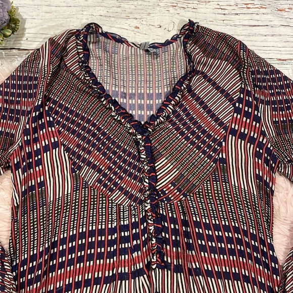 Anthropologie Purple and Blue Patterned Tunic - Picture 6 of 10
